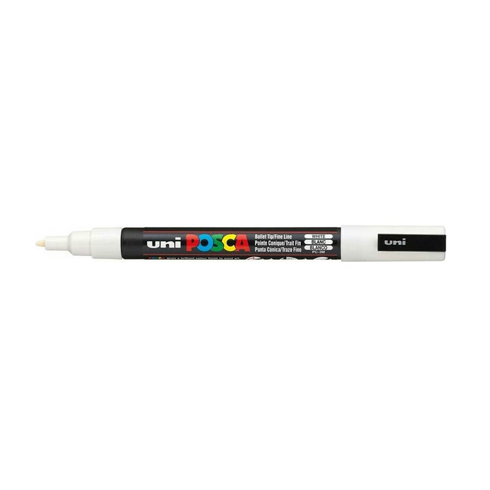 Μαρκαδόρος Ανεξίτηλος Posca Fine 1.3mm Άσπρο PC-3M Uni - 80582