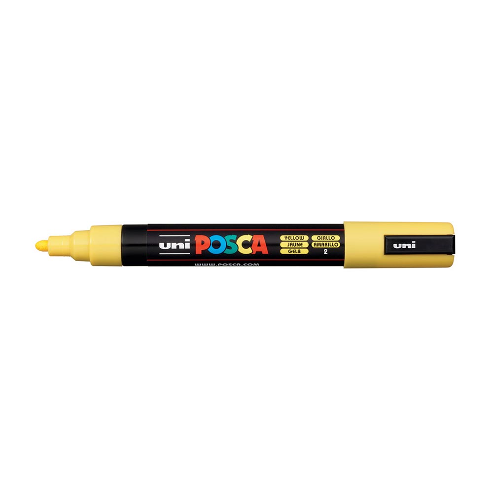 Μαρκαδοράκι Ανεξίτηλο Posca Medium 1.8-2.5mm Κίτρινο PC-5M Uni - 78996