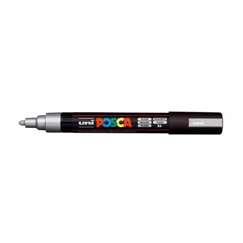 Μαρκαδοράκι Ανεξίτηλο Posca Medium 1.8-2.5mm Ασημί PC-5M Uni