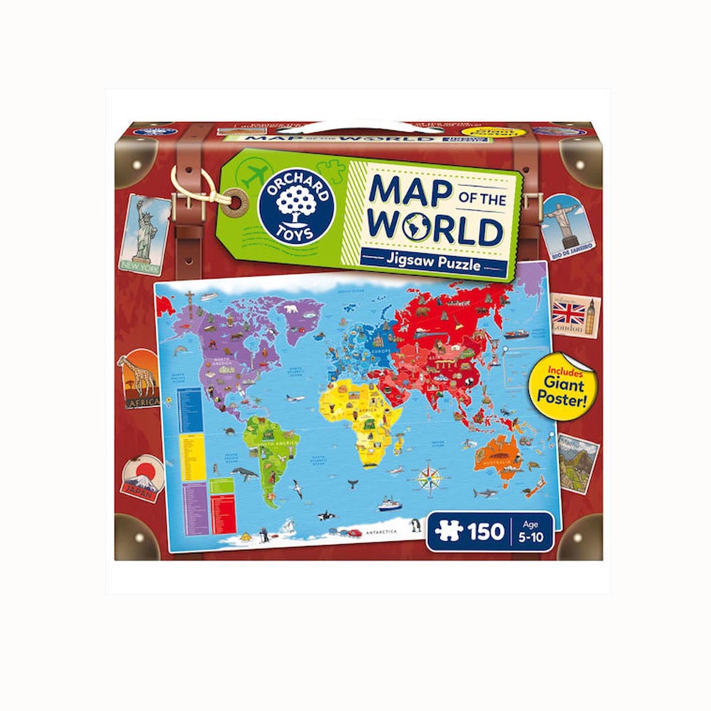 Map of the World - 150 Piece Jigsaw Puzzle ORCH307 Orchard Toys - 93743