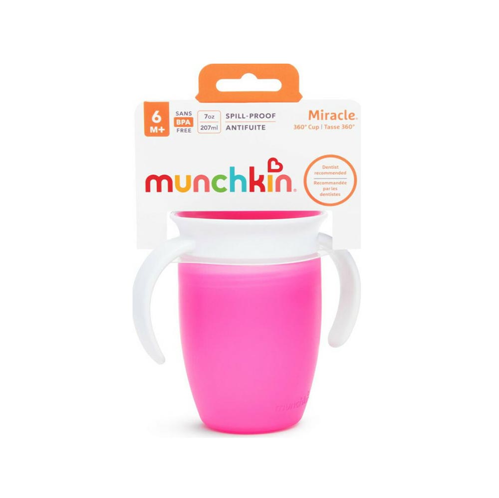 Εκπαιδευτικό Κύπελλο Miracle 360° Trainer Cup Ροζ 207ml 12272 Munchkin - 1
