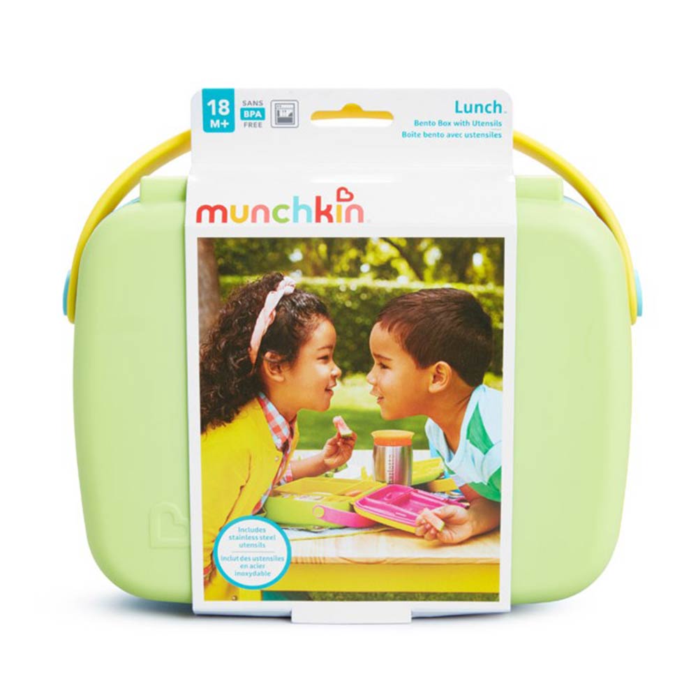 Σετ Φαγητού Bento Box με Κουτάλι/ Πιρούνι Green - Blue 12530 Munchkin - 4