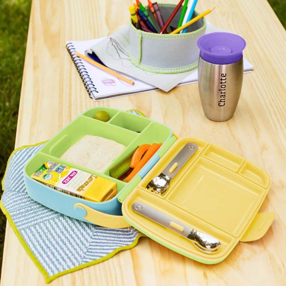 Σετ Φαγητού Bento Box με Κουτάλι/ Πιρούνι Green - Blue 12530 Munchkin - 3