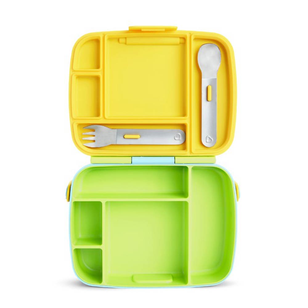 Σετ Φαγητού Bento Box με Κουτάλι/ Πιρούνι Green - Blue 12530 Munchkin - 2