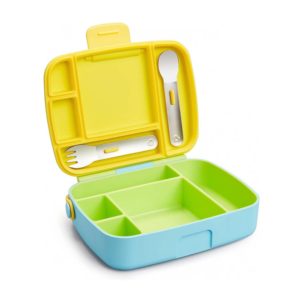 Σετ Φαγητού Bento Box με Κουτάλι/ Πιρούνι Green - Blue 12530 Munchkin - 1