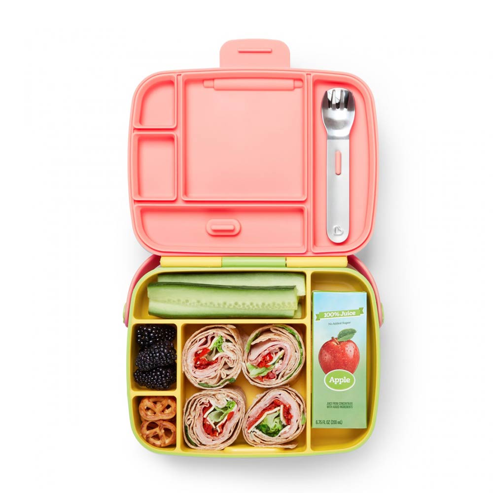 Σετ Φαγητού Bento Box με Κουτάλι/ Πιρούνι Yellow - Pink 12531 Munchkin - 3
