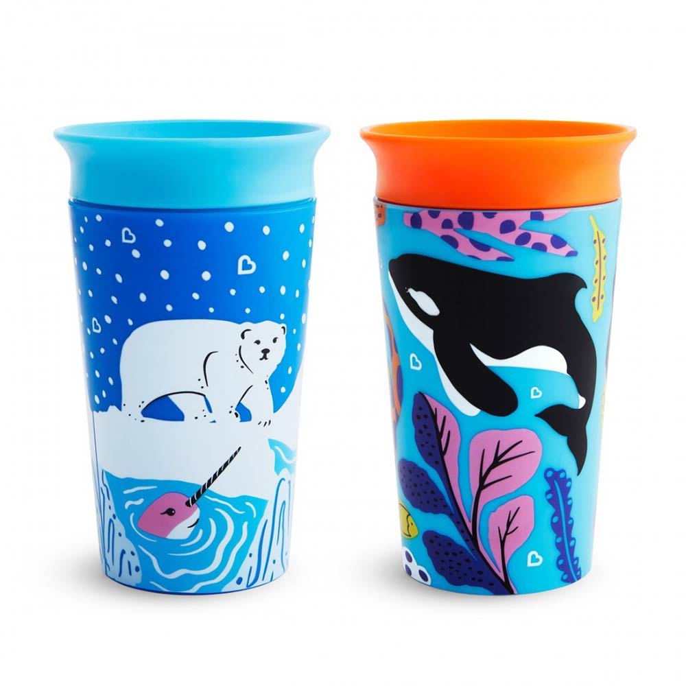 Εκπαιδευτικό Κύπελλο Miracle 360° Sippy Cup Polar Bear/ Orca 266ml 2τμχ 51766 Munchkin - 81496