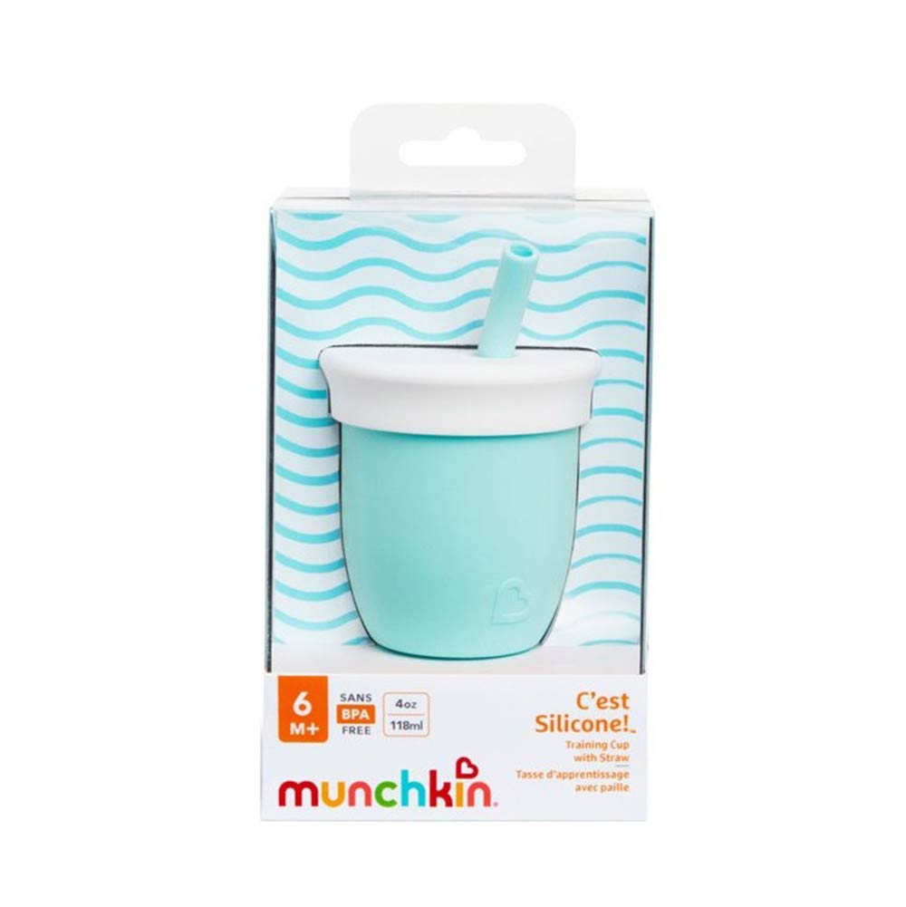 Εκπαιδευτικό Ποτήρι Σιλικόνης με Καλαμάκι C' Est Silicone Mint 118ml 90054 Munchkin - 2