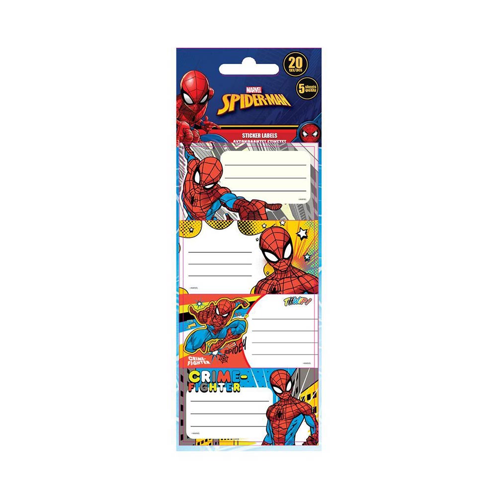 Σχολικές Ετικέτες 5Φ, 20 Τμχ. Marvel Spiderman 508239 Diakakis - 56561