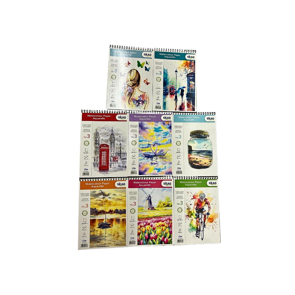 Μπλοκ Ακουαρέλας Όρθια No3 25x35cm 12 Φύλλα (Διάφορα Σχέδια) 274869 Skag - 102492