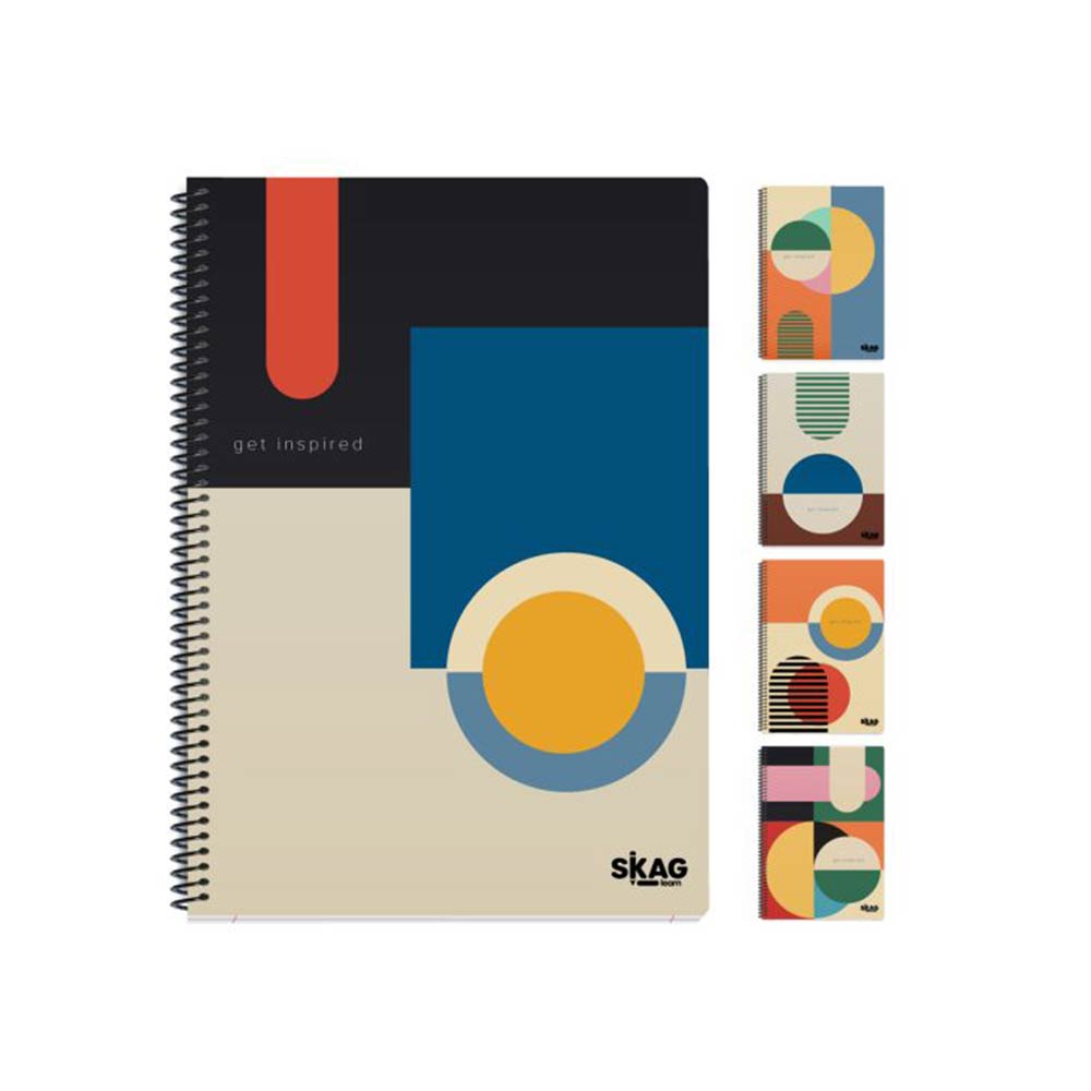 Τετράδιο Σπιράλ Ριγέ Α4 2Θ Bauhaus PP Ν.135 Skag - 121548