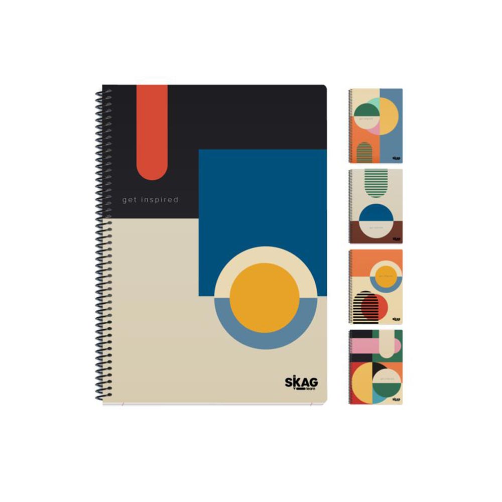 Τετράδιο Σπιράλ Ριγέ Α4 3Θ Bauhaus PP Ν.135 Skag - 124740