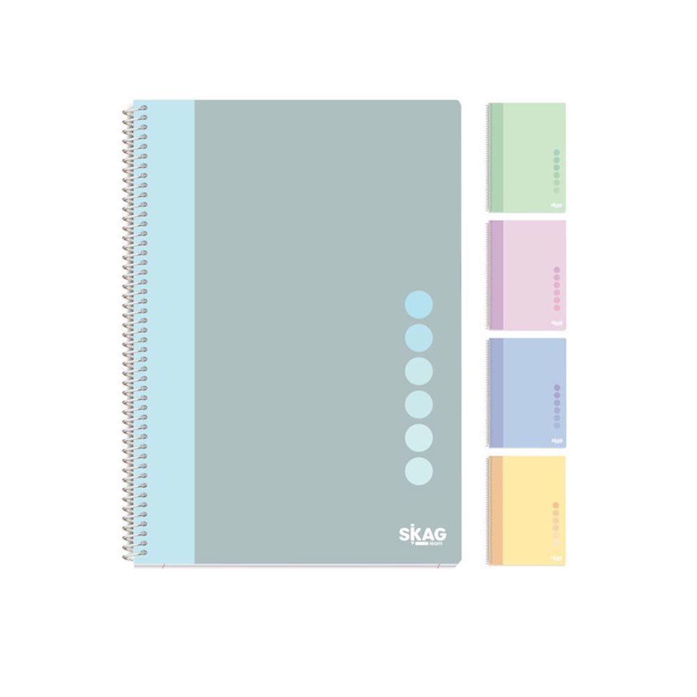 Τετράδιο Σπιράλ Ριγέ A4 3Θ Pastel Vibe 312929 Skag - 124744