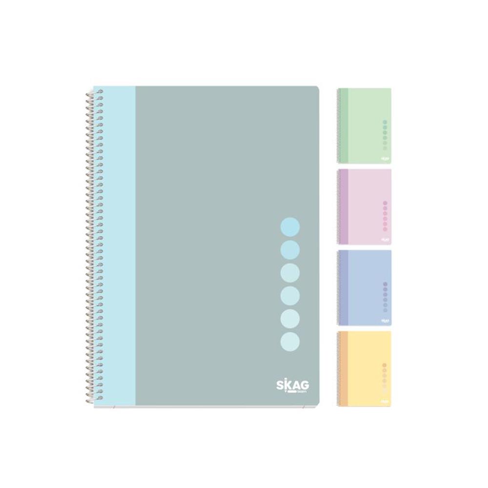 Τετράδιο Σπιράλ Ριγέ 17x25 2Θ Pastel Vibe 312882 Skag - 124742