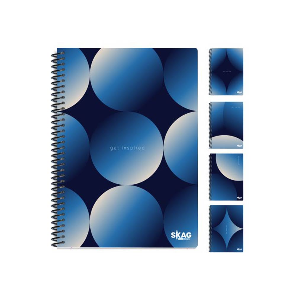 Τετράδιο Σπιράλ Ριγέ Α4 2Θ Blue Premium 313100 Skag - 121550