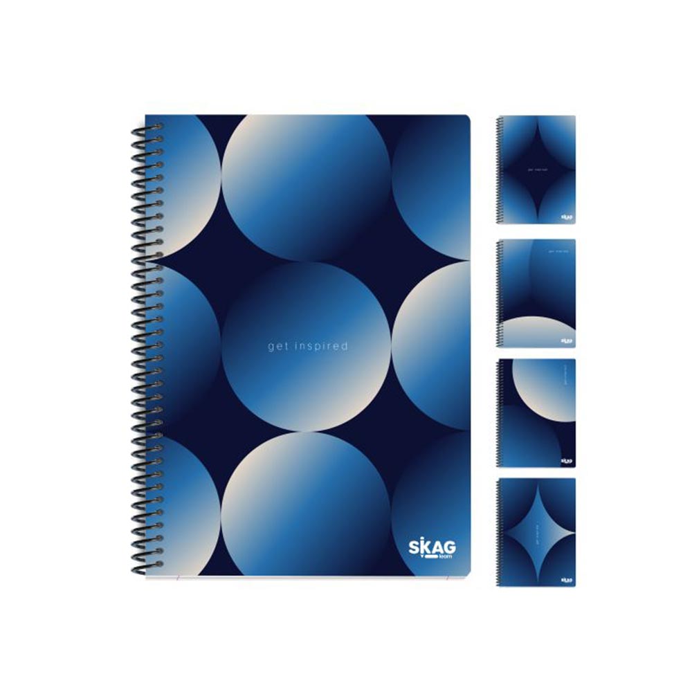 Τετράδιο Σπιράλ Ριγέ Α4 3Θ Blue Premium 313117 Skag - 124724
