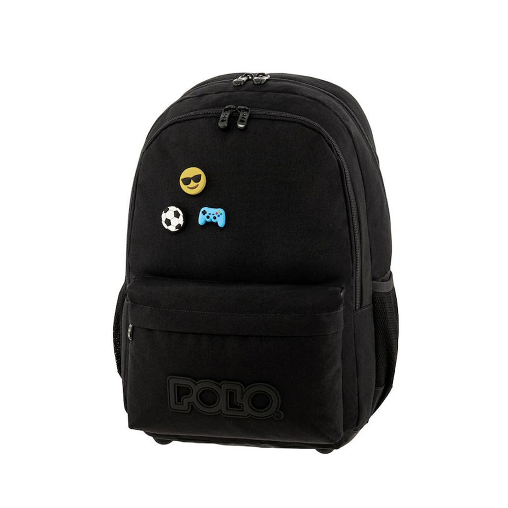 Τσάντα Πλάτης Pins Μαύρη 9-01-059-2000 Polo με ΕΓΓΥΗΣΗ - 96530