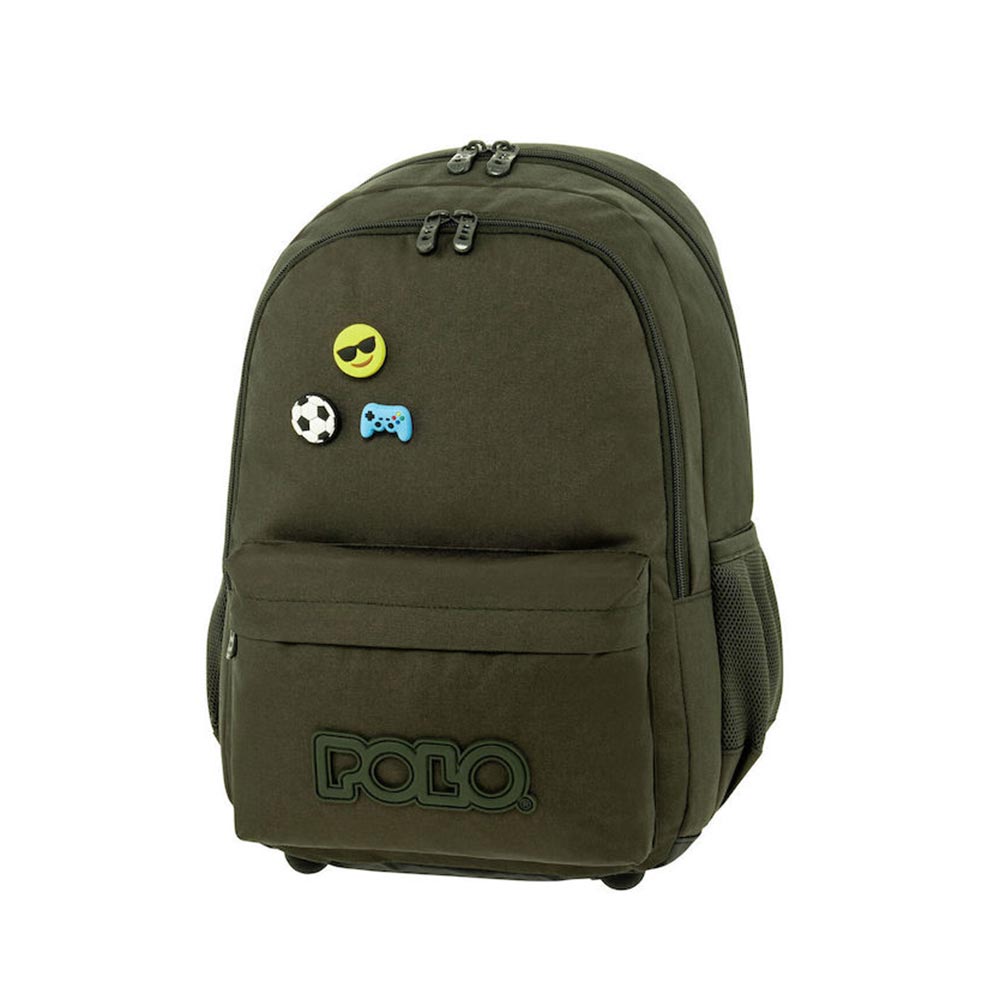 Τσάντα Πλάτης Pins Χακί 9-01-059-6400 Polo με ΕΓΓΥΗΣΗ - 96551