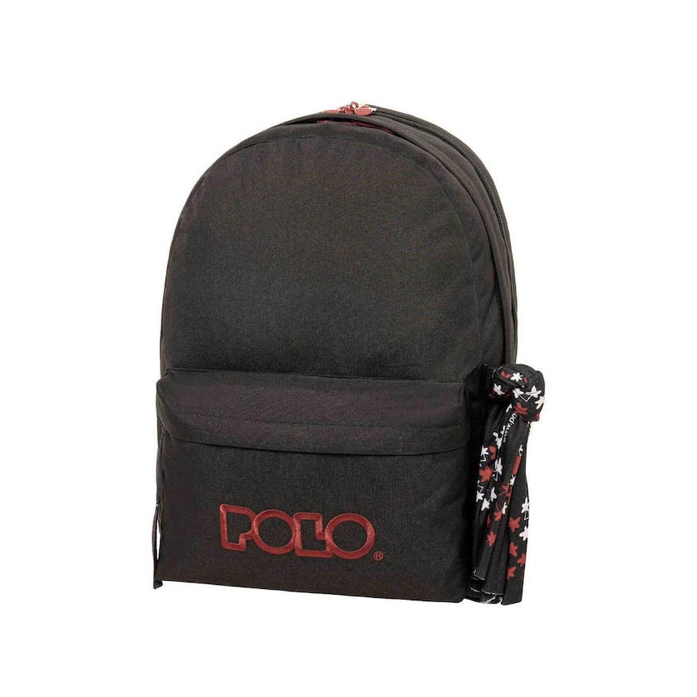 Τσάντα Πλάτης Original Double Scarf Μαύρο/Κόκκινο 9-01-235-2033 Polo με ΕΓΓΥΗΣΗ - 96557