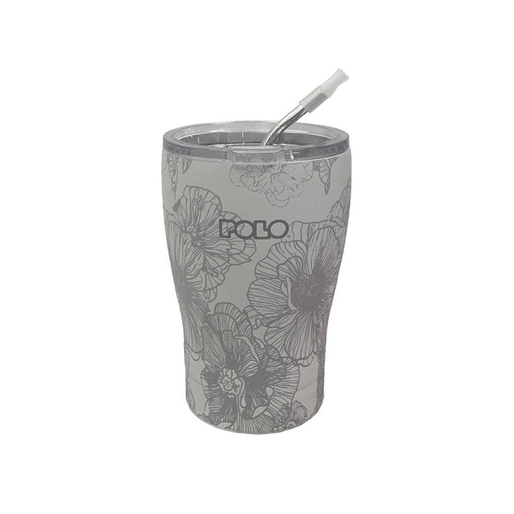 Ποτήρι Θερμός Ανοξείδωτο Coffee Mug Γκρί Floral 350ml 9-49-024-8408 Polo - 102860