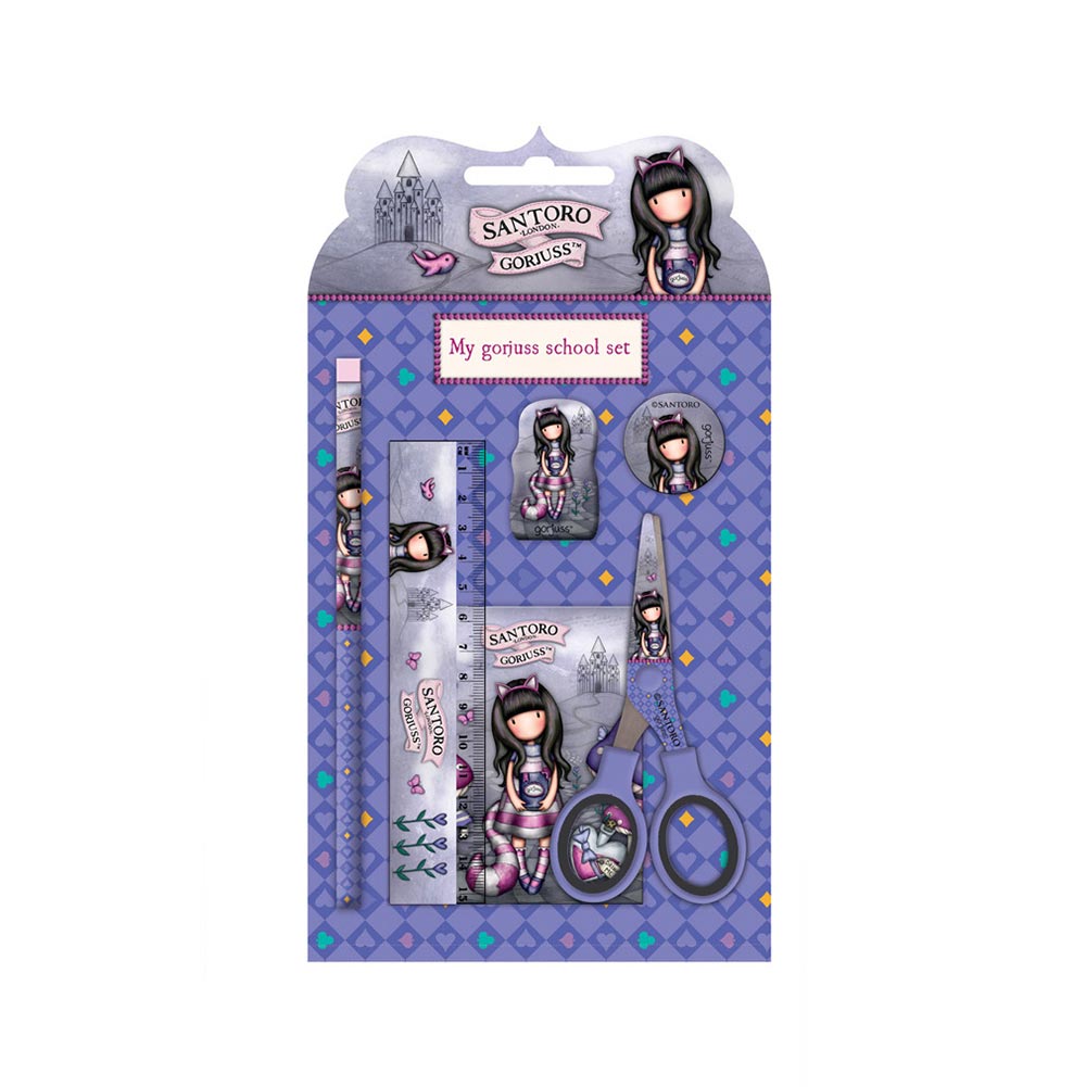 Σχολικό Σετ Γραφικής Ύλης 6 τμχ Enjoy The Little Things - Gorjuss Λιλά 237142 Santoro