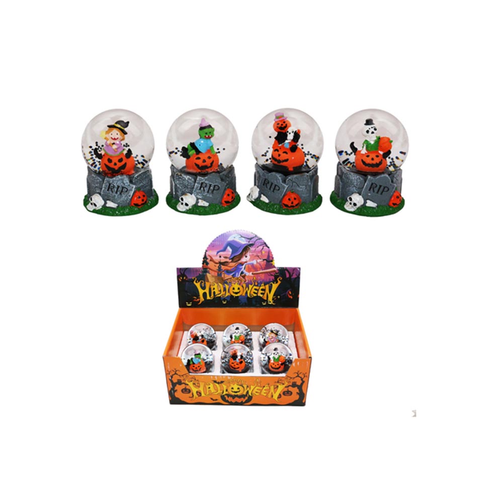 Γυάλα Χιονιού Halloween – 4 Σχέδια, 10cm Μαλέλης