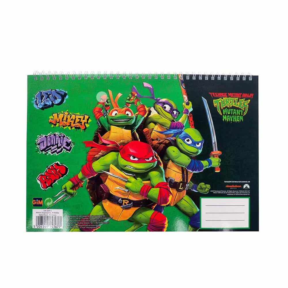 Μπλόκ Ζωγραφικής Ninja Turtles Α4 30Φ 334-26413 Gim