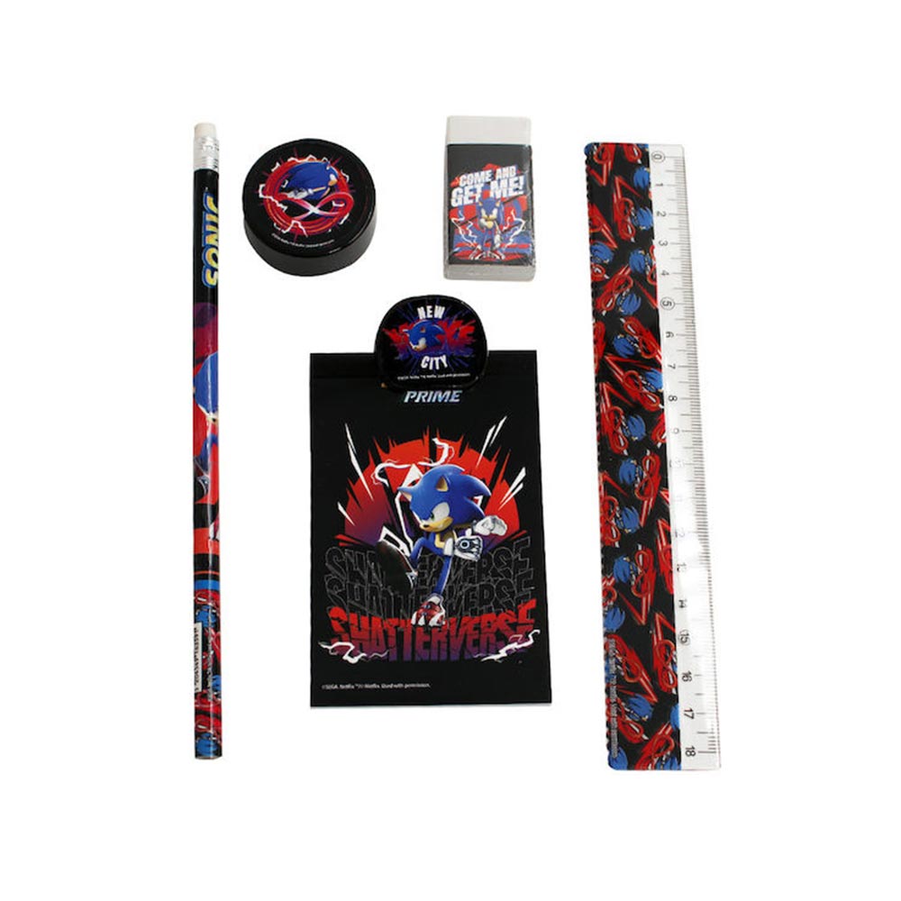 Σχολικό Σετ Γραφικής Ύλης με Μολυβοθήκη Sonic Prime 334-84884 Gim - 2