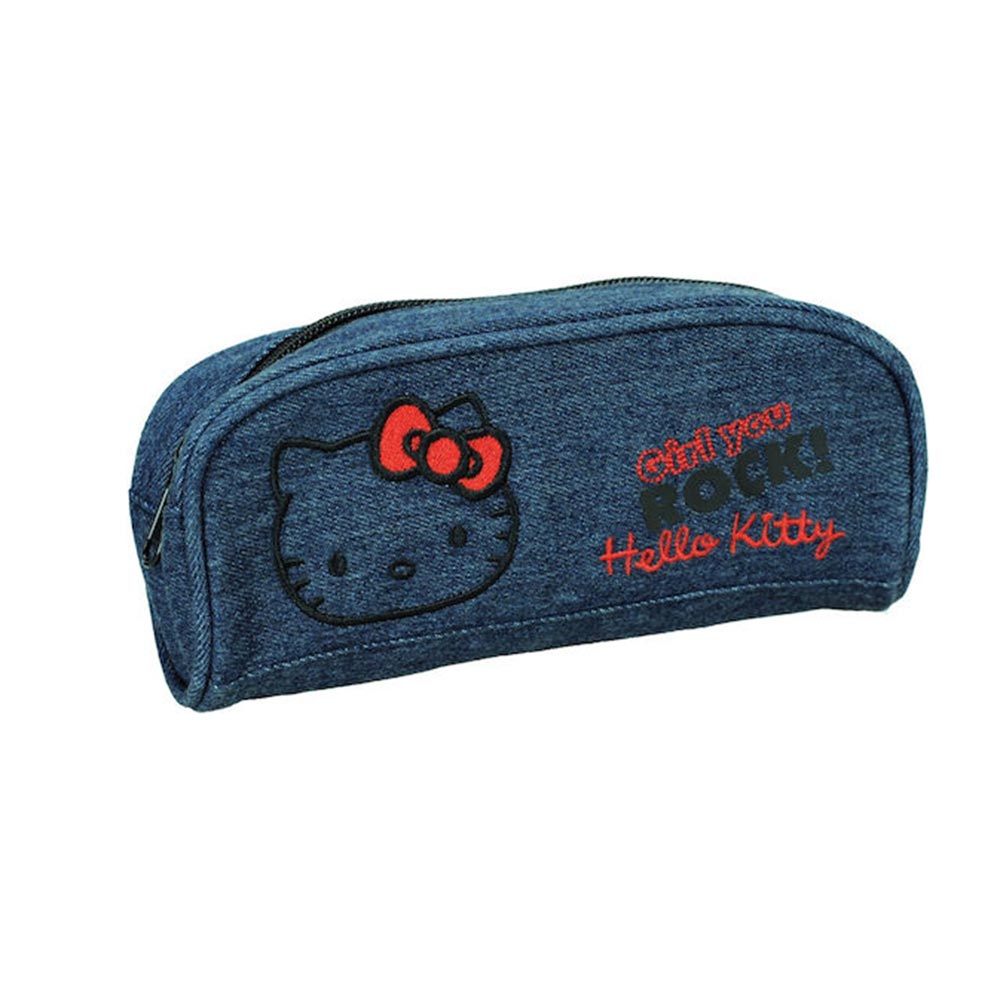 Κασετίνα Βαρελάκι Οβάλ Hello Kitty Denim 335-75141 Gim - 101001