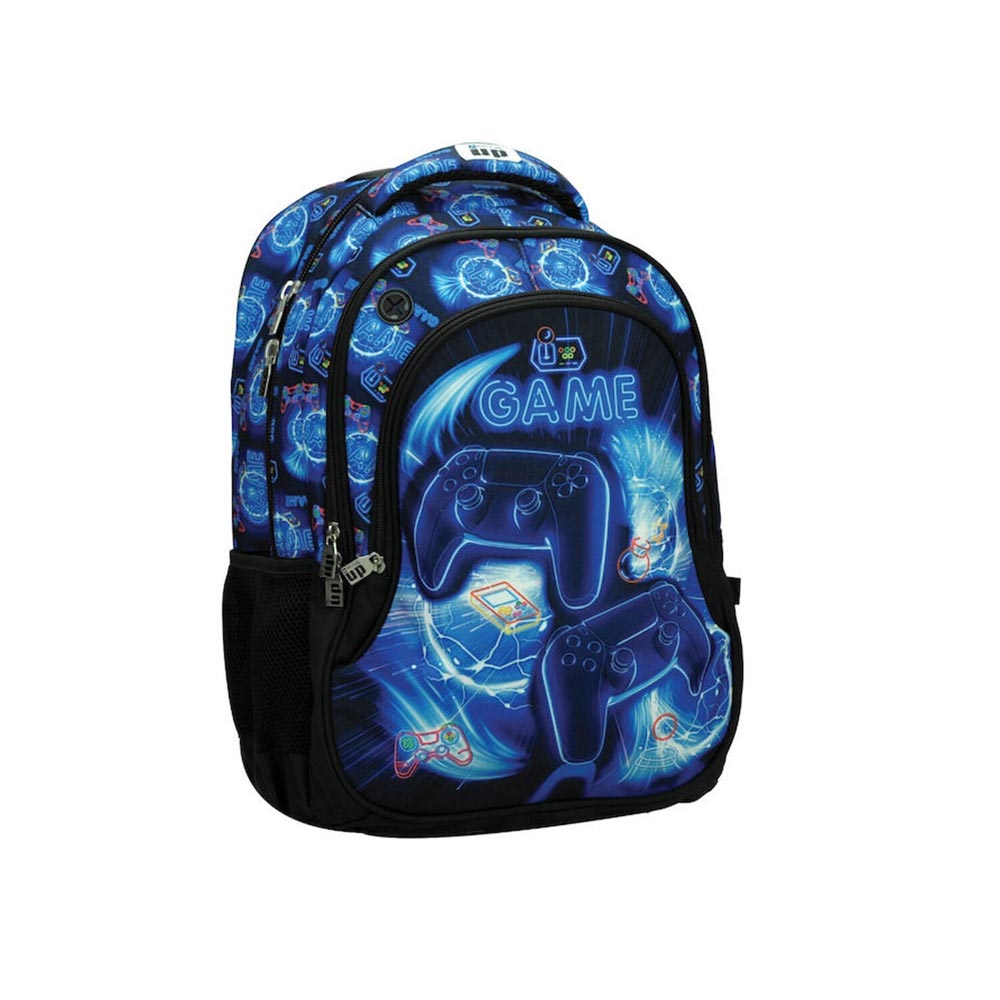 Τσάντα Πλάτης Δημοτικού Neon Game 357-26031 Back Me Up - 100256