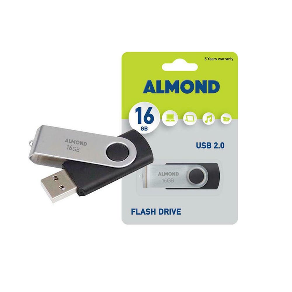 Flash Drive USB 16Gb Twister Ασημί & Μαύρο Almond - 1