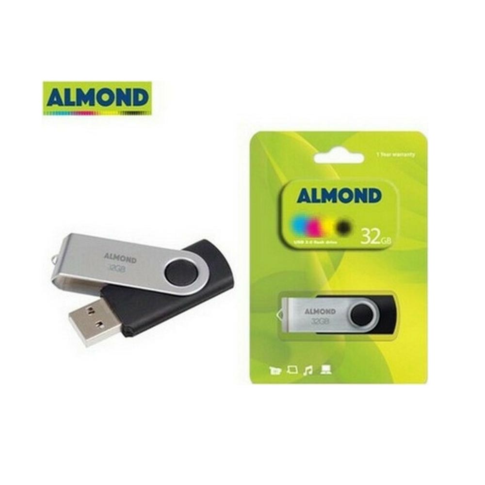 Usb Flash Drive 32GB Twister Μαύρο - Ασημί 43.USB32M Almond - 1