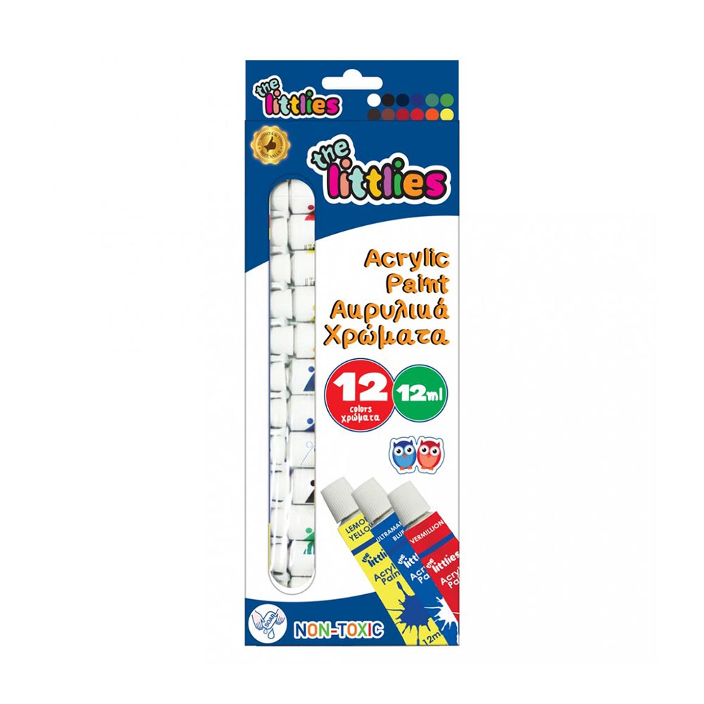 Ακρυλικά Χρώματα Σε Σωληνάριο 12ml 12τμχ 646776 The Littlies