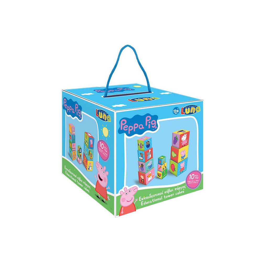 Εκπαιδευτικοί Κύβοι Πύργος Peppa Pig 10 τεμ. 482668 Luna - 47570