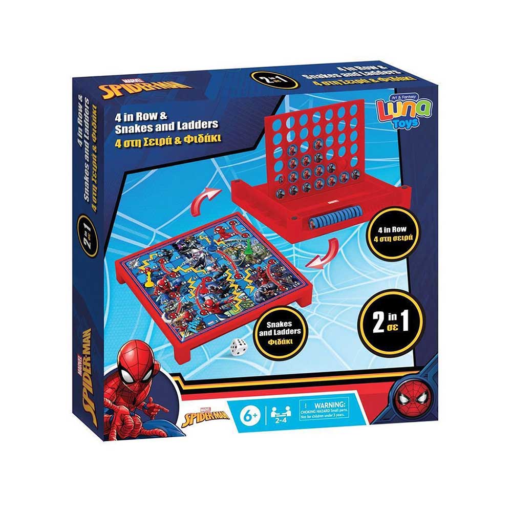 Επιτραπέζιο Παιχνίδι 4 Στη Σειρά Και Φιδάκι Spiderman 508311 Luna - 64867