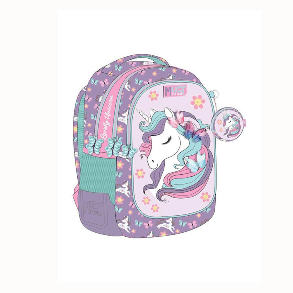 Σχολική Τσάντα Πλάτης με 3 Θήκες Lovely Unicorn 586281 Must - 95456