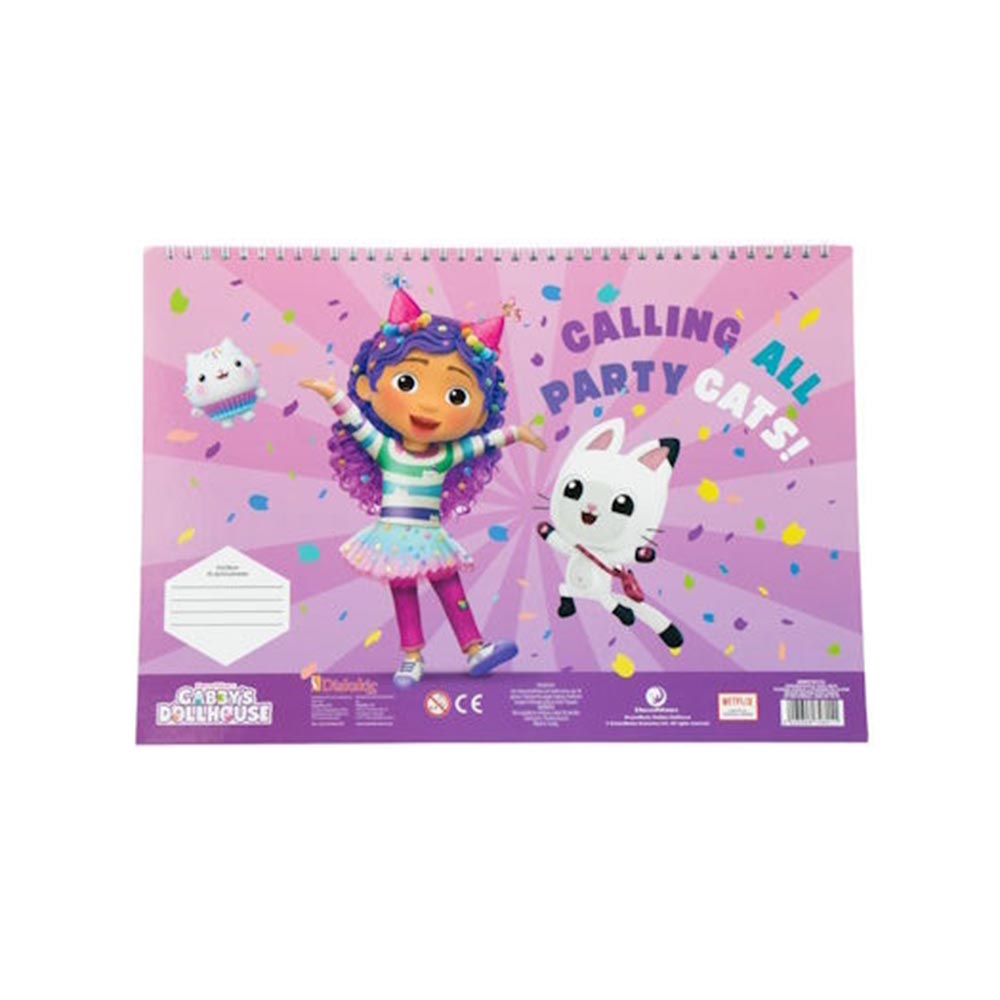 Μπλόκ Ζωγραφικής Gabbys Dollhouse με Αυτοκόλλητα 40Φ (2 Σχέδια) 574110 Diakakis - 1