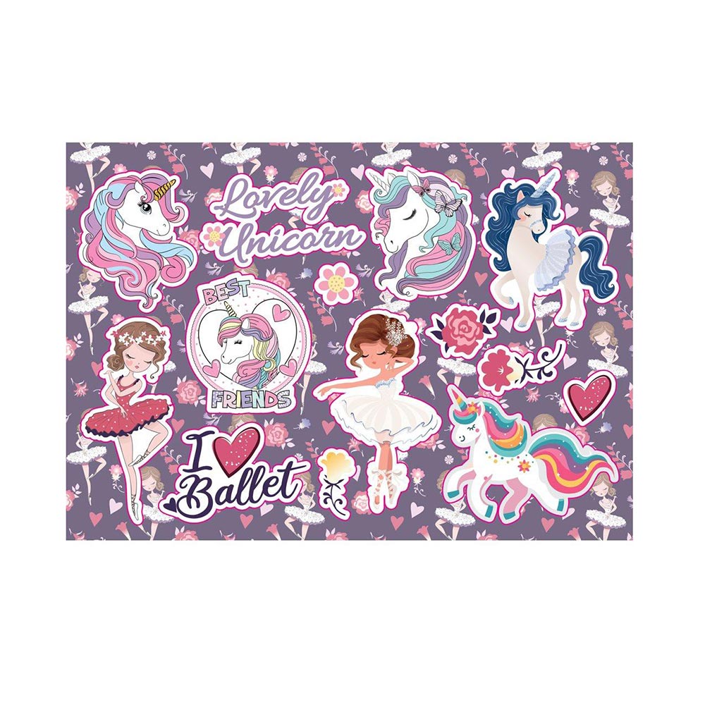 Μπλόκ Ζωγραφικής Lovely Unicorn - I Love Ballet με Αυτοκόλλητα 40Φ (2 Σχέδια) 586618 Diakakis - 2