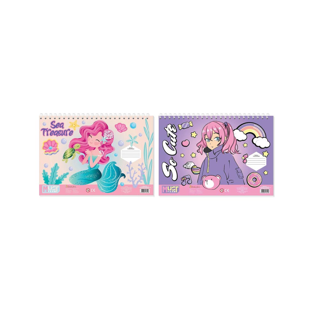 Μπλόκ Ζωγραφικής Sea Treasure/So Cute με Αυτοκόλλητα 40Φ (2 Σχέδια) 586619 Diakakis - 100822