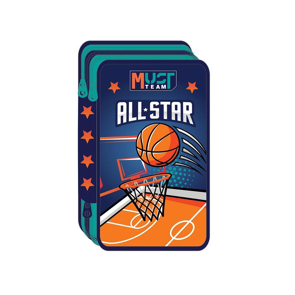 Κασετίνα Τριπλή Γεμάτη Basketball 586741 Must - 98625