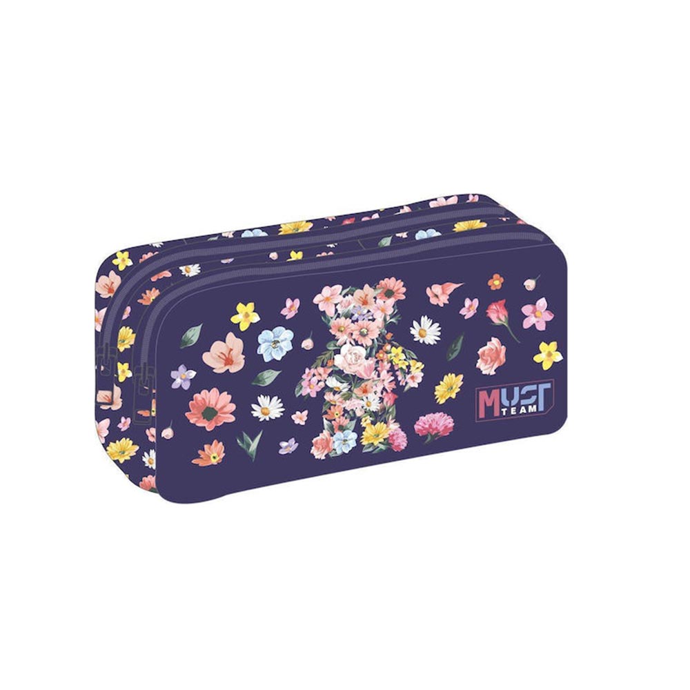 Κασετίνα Βαρελάκι Με 2 Θήκες Flower Bear 586772 Must - 96187
