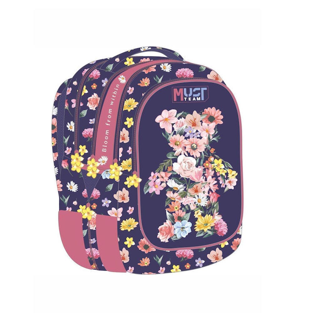 Σχολική Τσάντα Πλάτης με 3 Θήκες Flower Bear 586789 Must - 96195