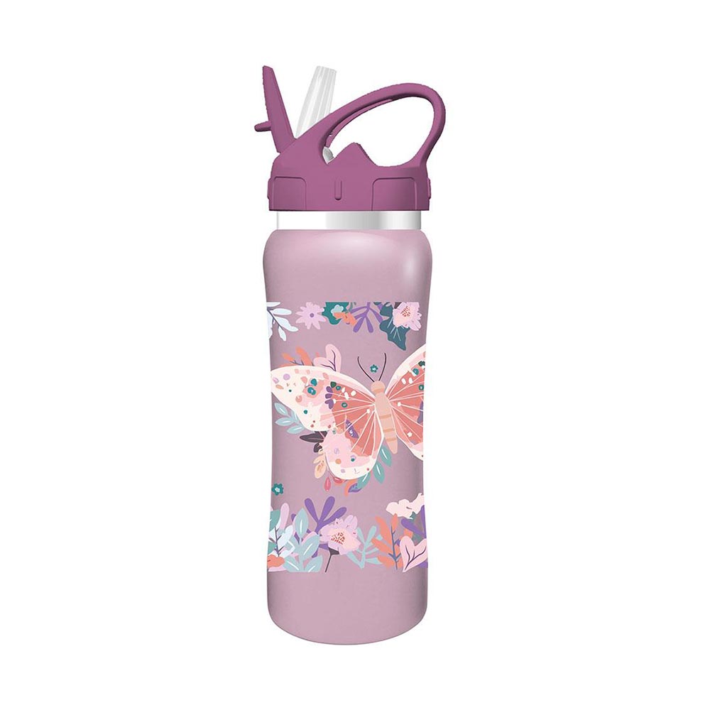 Παιδικό Σετ Φαγητοδοχείο 800ml & Παγούρι 500ml Butterflies Lilac 587516 Must - 1