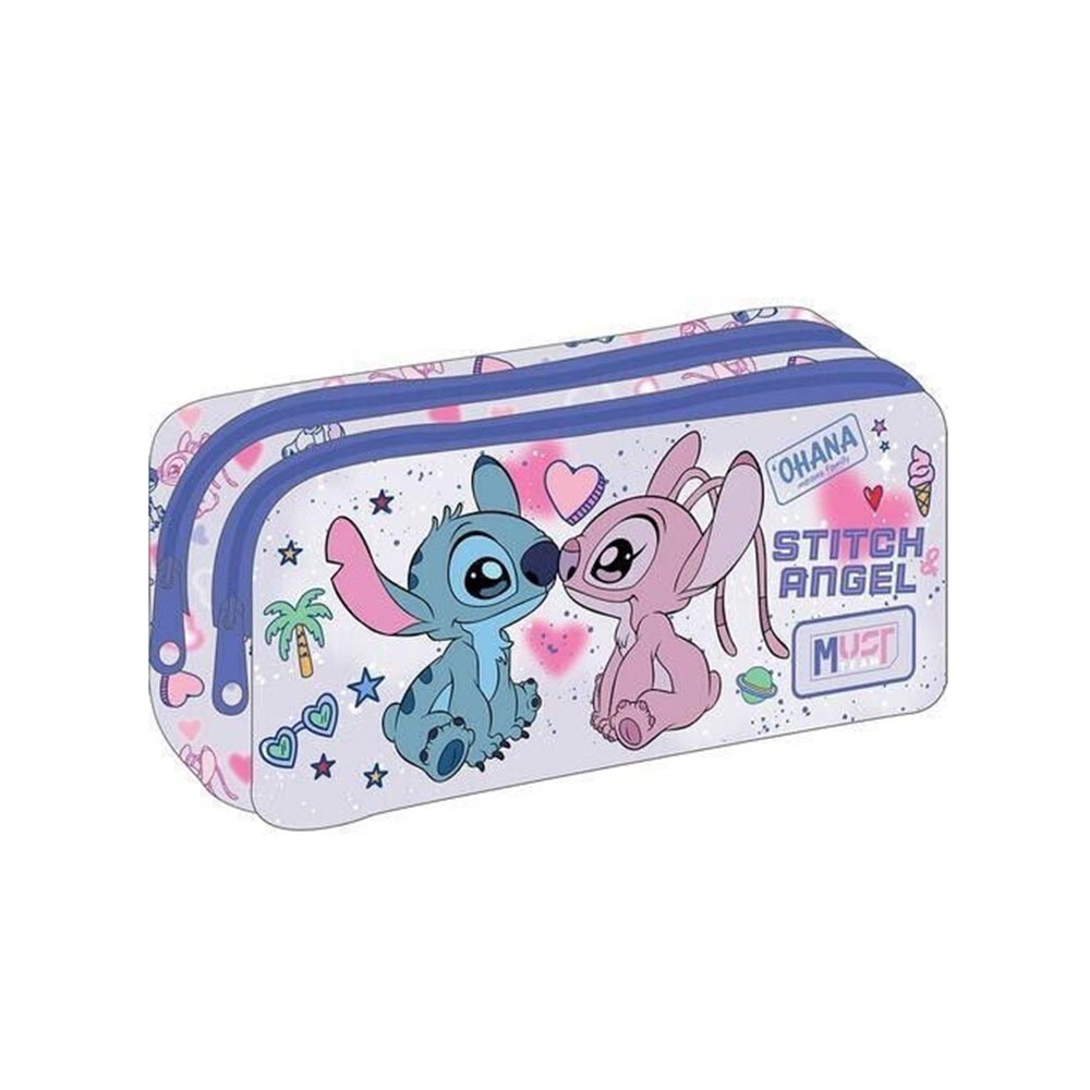 Κασετίνα Βαρελάκι Με 2 Θήκες Stitch Angel Ohana 565980 Must - 118991