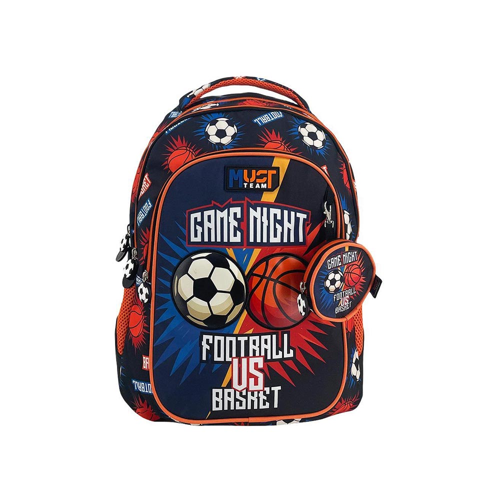 Σχολική Τσάντα Πλάτης Δημοτικού Game Night Football VS Basketball 587635 Must - 122665