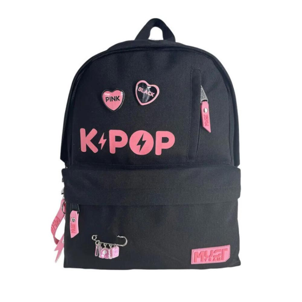 Σχολική Τσάντα Πλάτης Δημοτικού K-Pop 26 Μαύρο/Ροζ 587779 Must - 122669