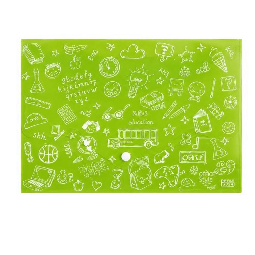 Φάκελος με Κουμπί Doodle Bag A4 Λαχανί FP2504 Typotrust - 122214