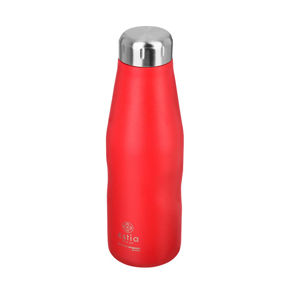 Μπουκάλι Θερμός Ανοξείδωτο Travel Flask Save The Aegean - Scarlet Red 500ml 8543 Estia - 86658