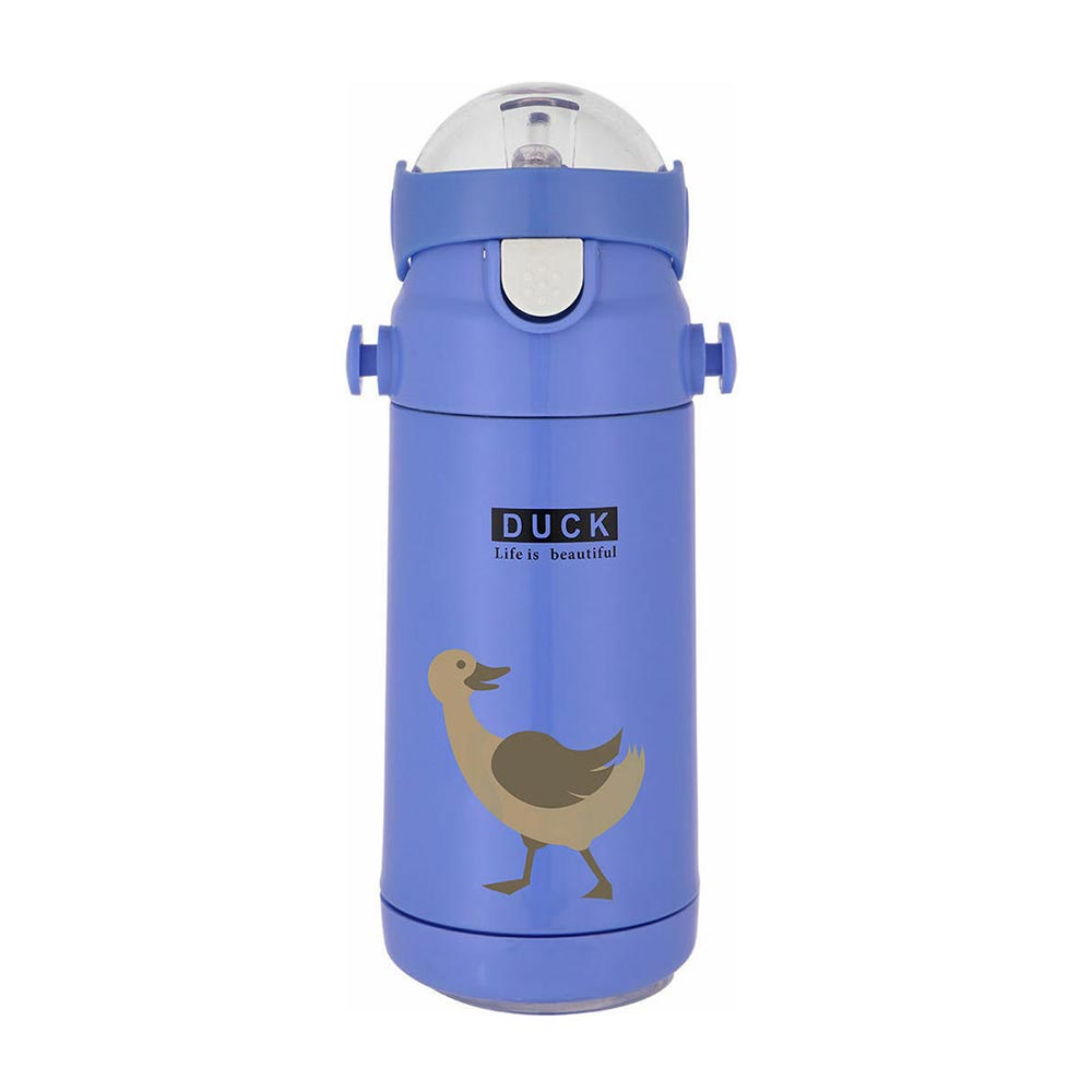 Ανοξείδωτο Παγούρι Θερμός Με Καλαμάκι Duck Μπλε 350ml 01-10942 Estia 