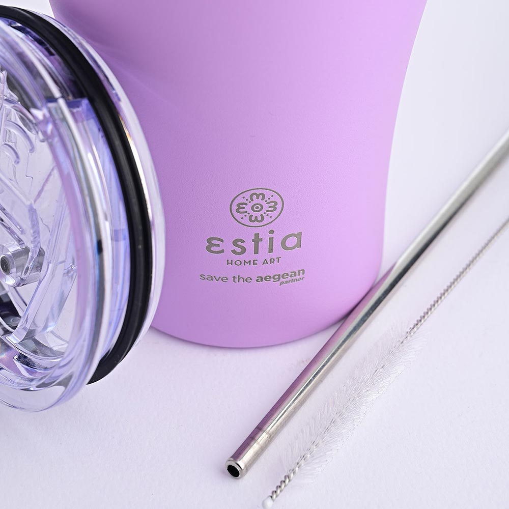 Ποτήρι Θερμός Ανοξείδωτο Coffee Mug Save The Aegean - Lavender Purple 350ml 12090 Estia - 2
